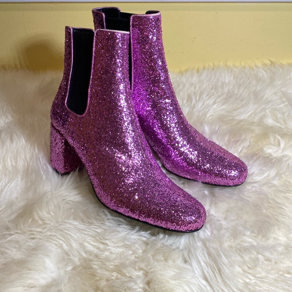 Authentic Saint Laurent glitter ankle boots - Picture 13 of 16